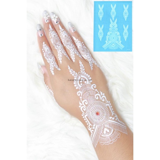 2 PCS HENNA INSTAN MOTIF MEWAH J1039/ LIMITED EDITION / FREE GLITER MANIK LEM DAN SAMPLE