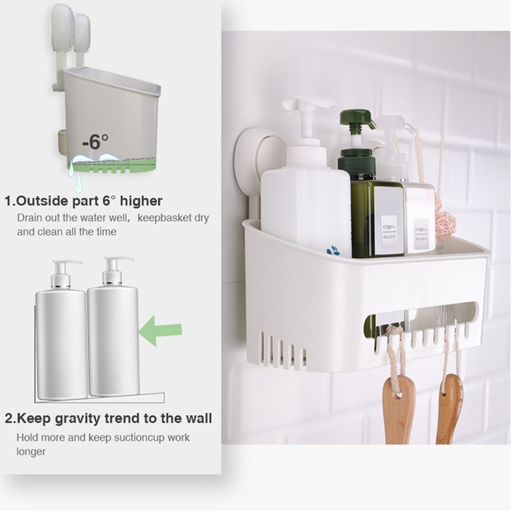 KIYOTE Storage Basket - Rak Tempat Sabun Shampo Tempel Dinding Serbaguna