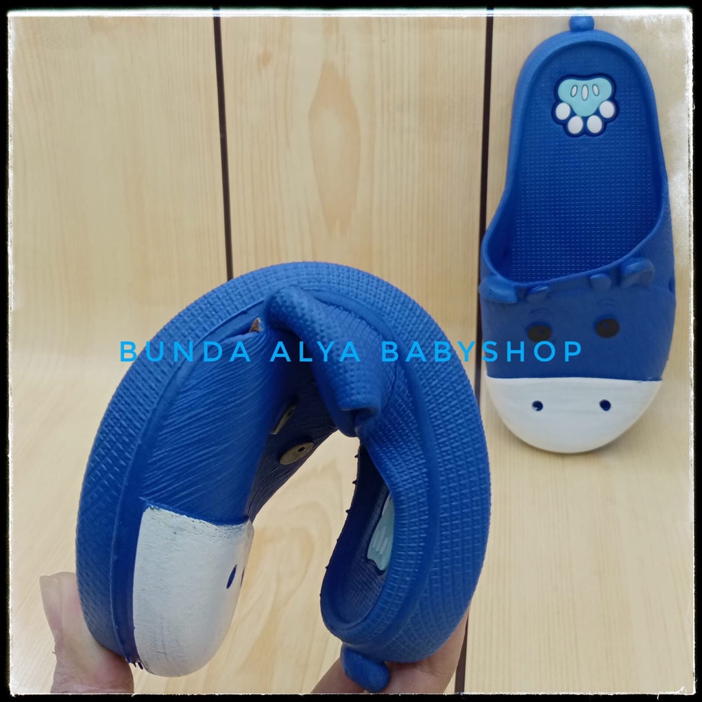 Sandal Anak Perempuan IMPORT Usia 4 5 6 7 Tahun Elastis BIRU Motif Lucu - Sendal Anak Perempuan Santai Nyaman Bahan Karet Lentur Elastis Size 25 - 36 Anti Licin