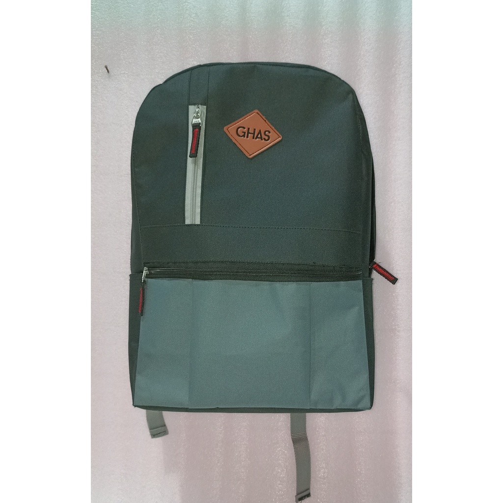 tas ransel pria wanita dewasa anak sekolah ukuran besar model terbaru hiam abu