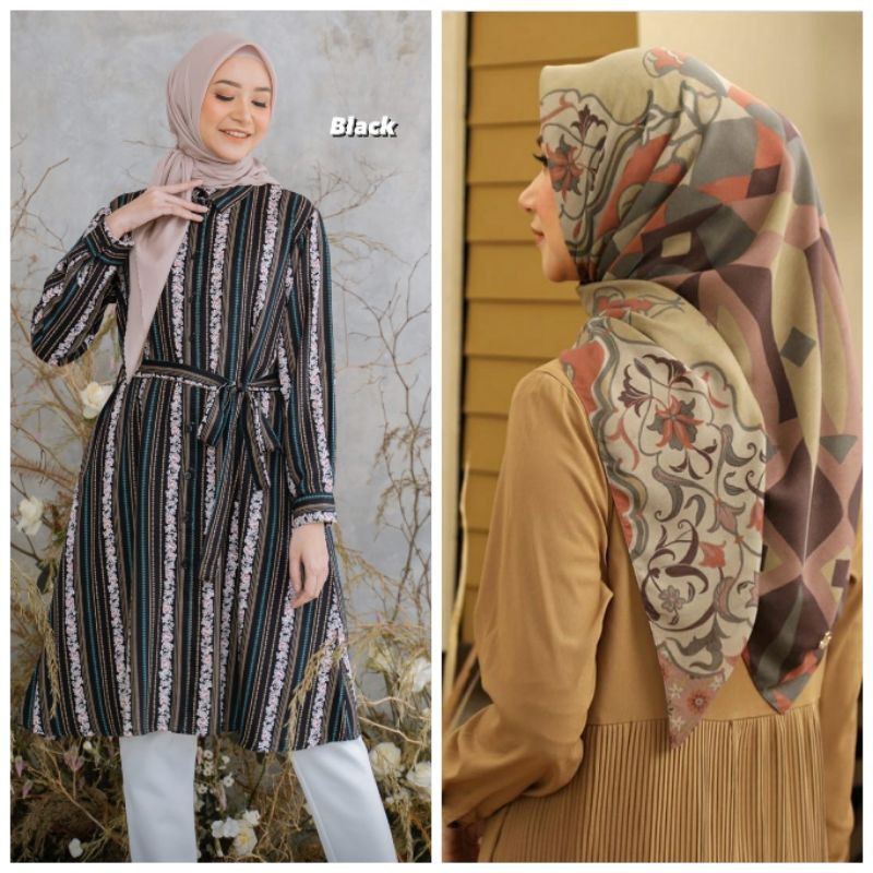 SAMIRA TUNIK size L & Kyra Scarf PARFAIT x Kamiidea By Heavenlights
