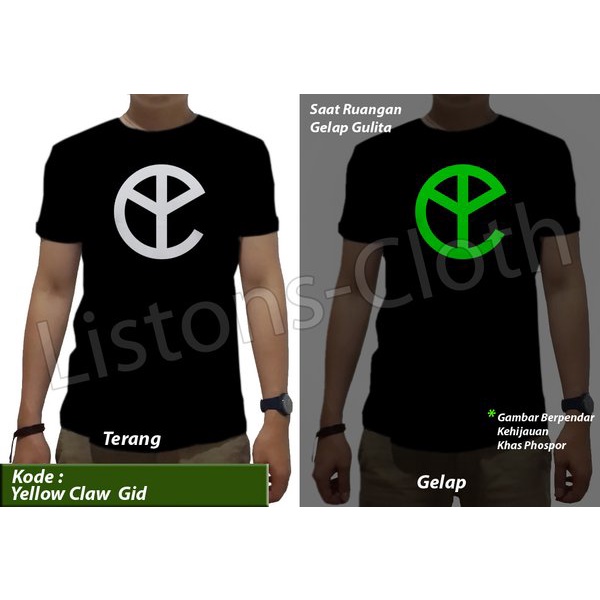 DI JUAL KAOS DJ YELLOW CLAW GLOW IN THE DARK DWP 2019 MANTAP