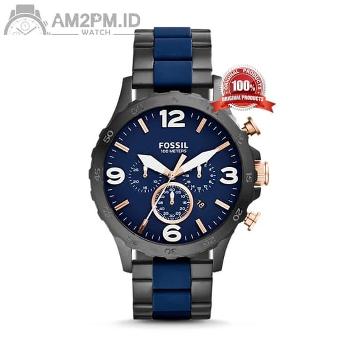 Suplier Jam Tangan Fossil Nate Chronograph JR1494P Original