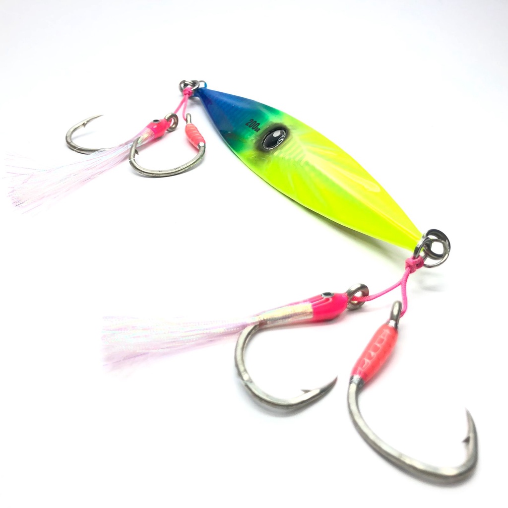 Umpan Lure Metal Jig Diamond Short 200gr GID The Angler Series + 2 Assist Double Hook GID 3/0