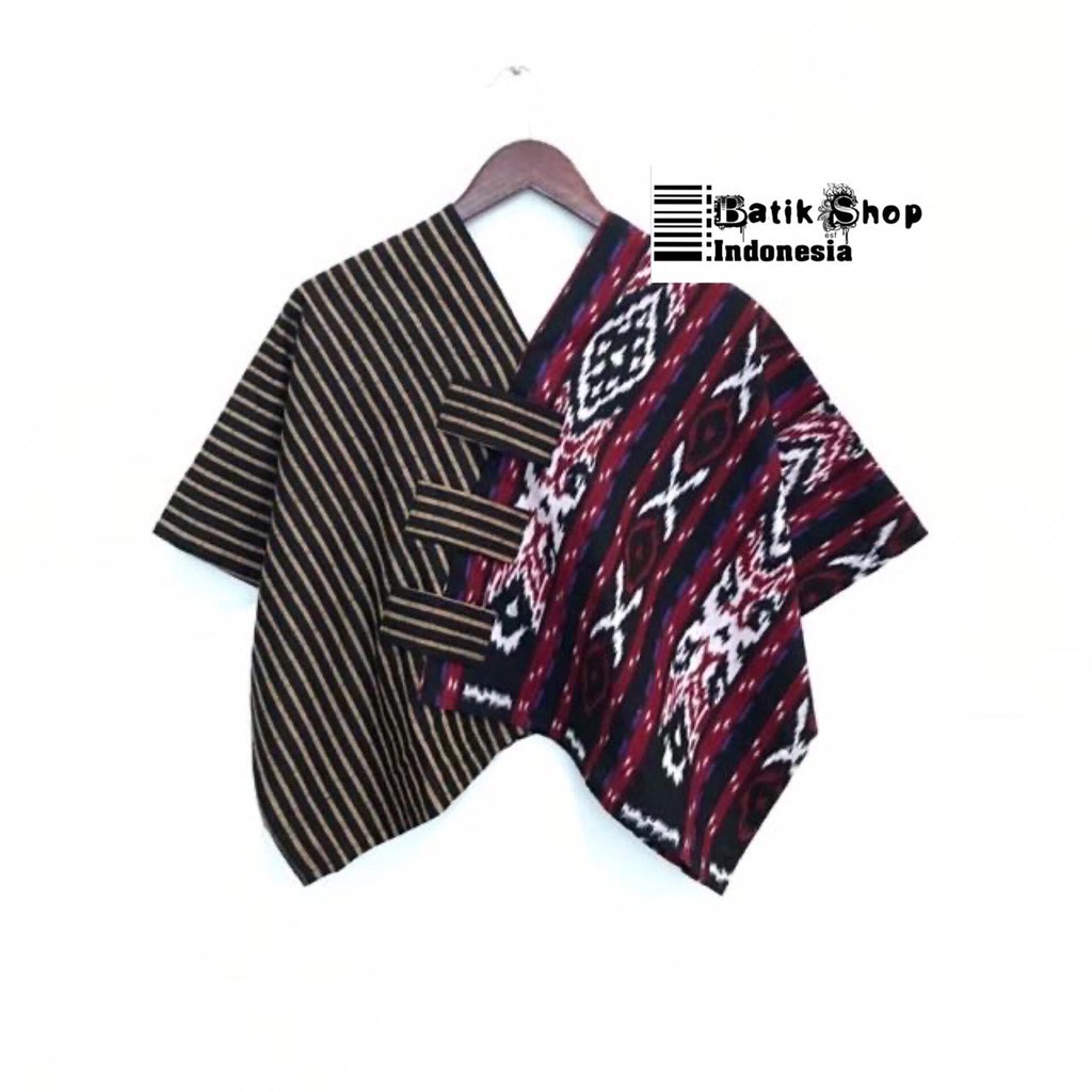 Blus Crop Top COKLAT LURIK SONGKET Tenun Atasan Batik Blouse Wanita Modern Cewek Oversize Premium Croptop