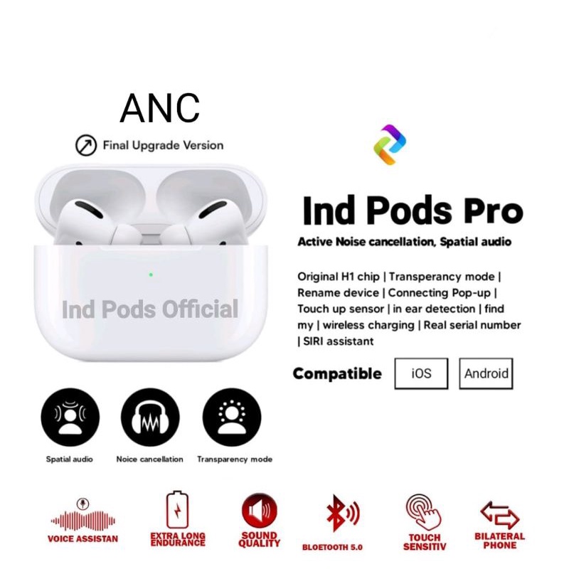 Ind Pods Pro [ ANC ON + TRANSPARANCY ON ] Final Upgrade by IndPods Official