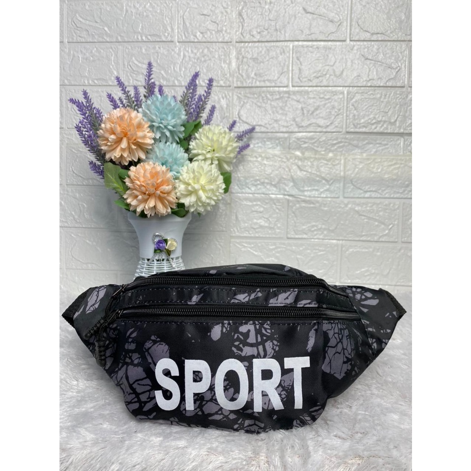 IMPORT Tas Selempang Sport Pria Asli Import / Tas Murah Waistbag Pria Waterproof