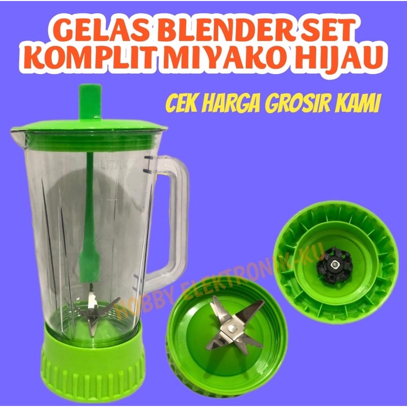 BLENDER GELAS SET KOMPLIT MIYAKO HIJAU