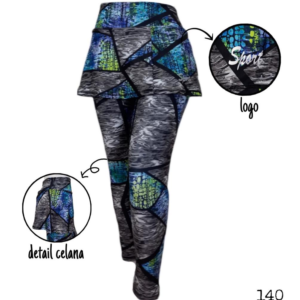 Legging Rok Panjang Motif/Legging Senam Muslimah/Celana Senam Wanita Muslimah