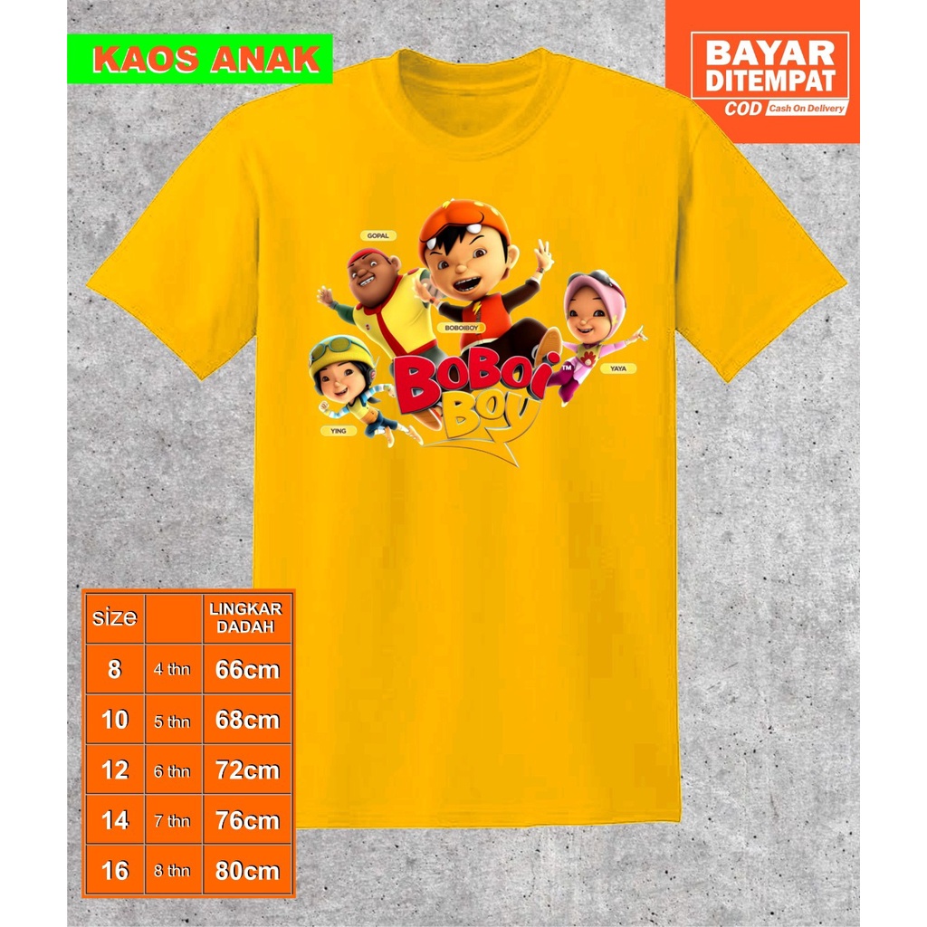 kaos baju boboiboy teman - kaos boboiboy anak laki laki teman-teman - digital printing boboiboy - ba