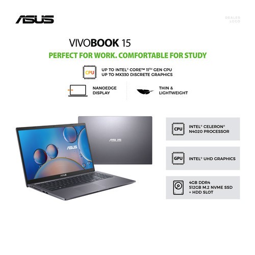 LAPTOP ASUS VIVOBOOK 15 A516MAO-HD453 - INTEL N4020 - SSD 512 GB