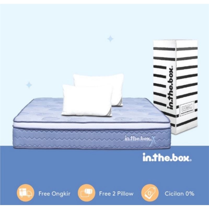 Spring Bed Inthebox X Size 120x200x27 (Full) - free bantal Kasur In The Box