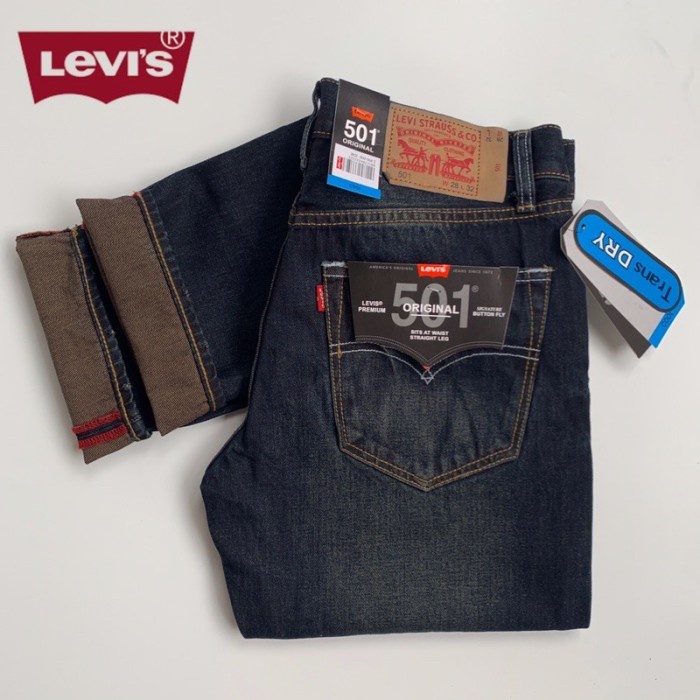READY Levis 501 jeans panjang made in jepang-dark brown-garment-ligh TERBARU