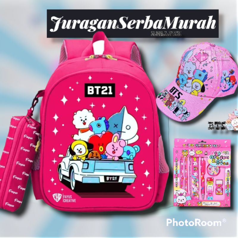 Tas Ransel Sekolah Anak Perempuan TK SD Karakter Bt21 Murah