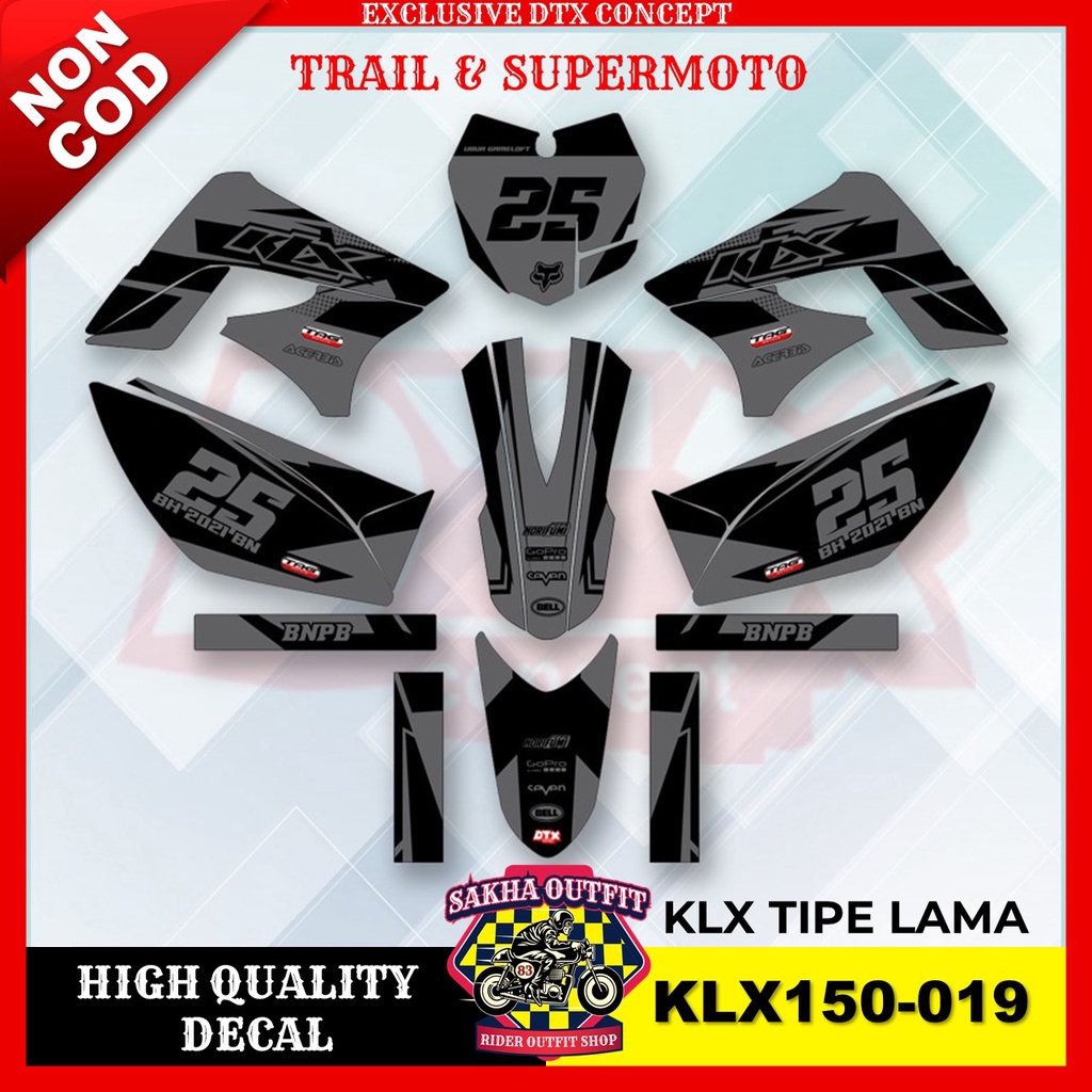 Decal KLX stiker motor stiker trail KLX stiker motor keren decal KLX 150 stiker variasi motor decal 
