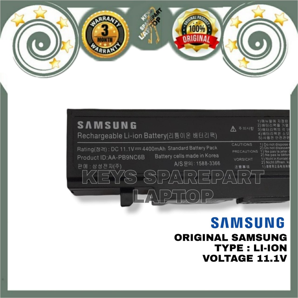 Baterai Battery batre Laptop SAMSUNG NP305 R428 R470 R478 R480 NP355 NP355E4X NP270 NP270E4V NP275 NT270E NP300 AA-PB9NC6B NP355V4X R460 R519 R530 original