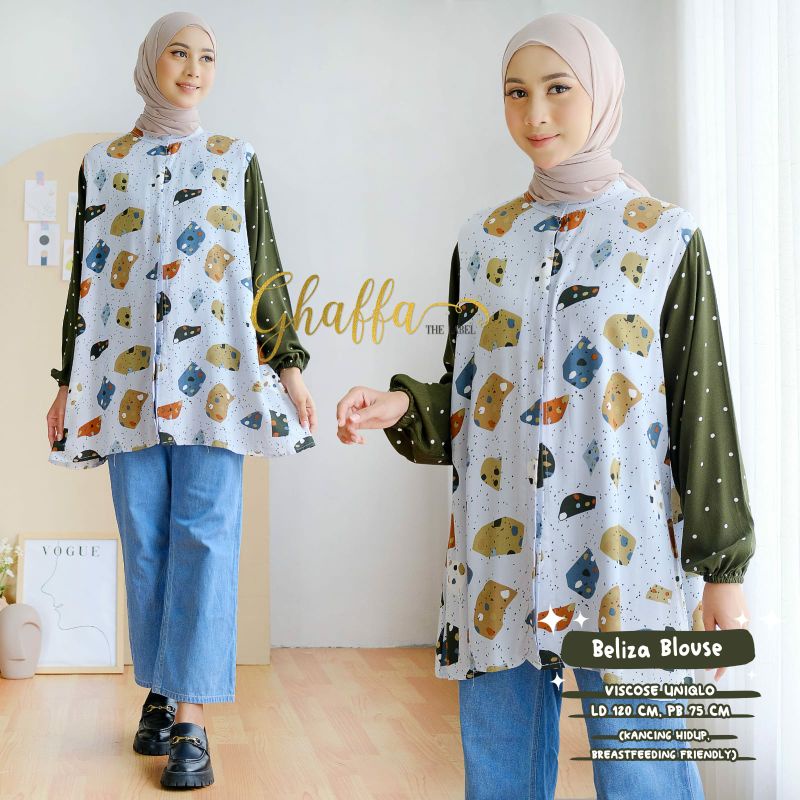 BELIZA BLEMI KIVI DILRA JAVAS KENAI KIMIKO LINSKI MIMA NAVIVA NEINA PAKITA PINTA REIVE RUMI POPITA ROMERI SYANINA BLOUSE BY GHAFFA | BAJU ATASAN BLOUSE JUMBO PREMIUM MOTIF POLKADOT BUNGA ABSTRAK OOTD KOREA STYLE KEKINIAN-Beliza
