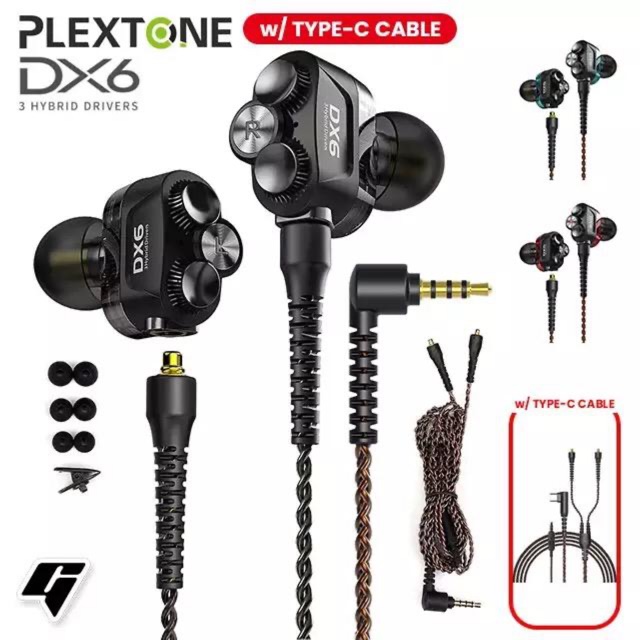 ORIGINAL PLEXTONE DX6 EARPHONE/HANDSFREE WITH MIC TYPE C JACK 3.5MM