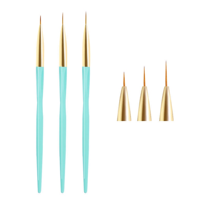 3 Pcs / Set Brush Liner Bahan Akrilik Gaya Perancis Untuk Nail Art Manicure