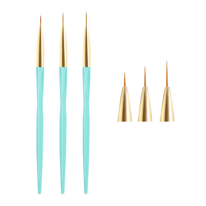 3 Pcs / Set Brush Liner Bahan Akrilik Gaya Perancis Untuk Nail Art Manicure