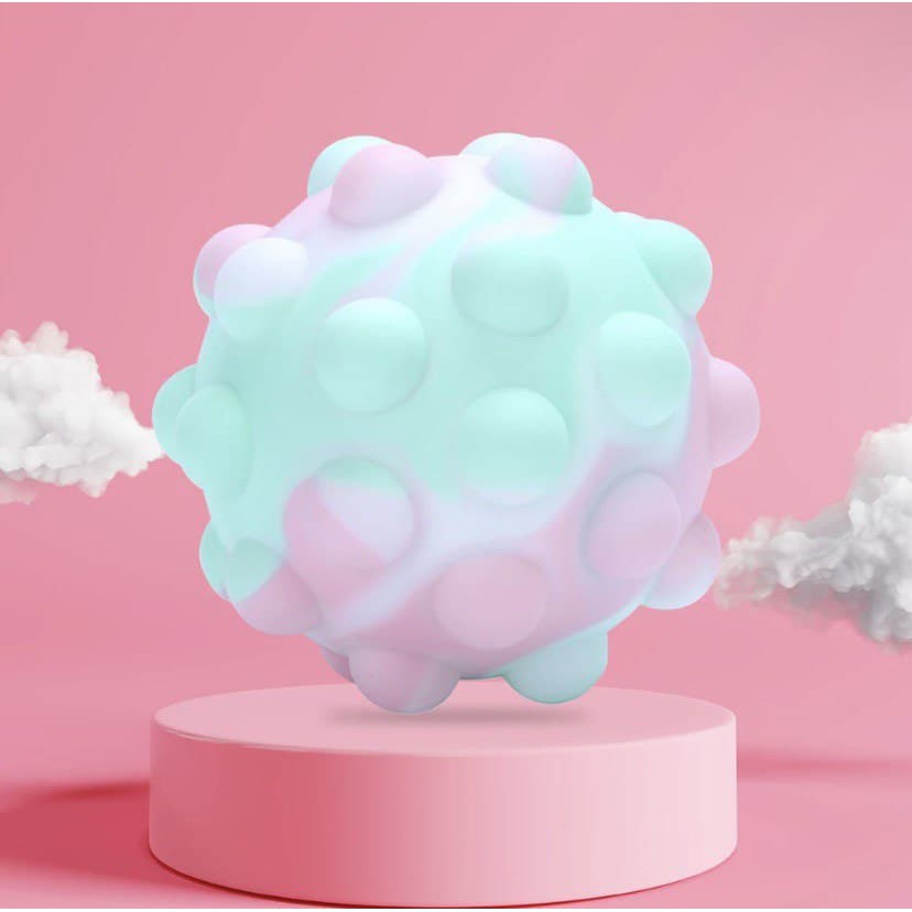 [Rumah Mainan] Pop It Ball Needoh Bayi Stress Ball 3D Bola Squishy New Fidget Toy Mainan Anak Viral-Pink Biru