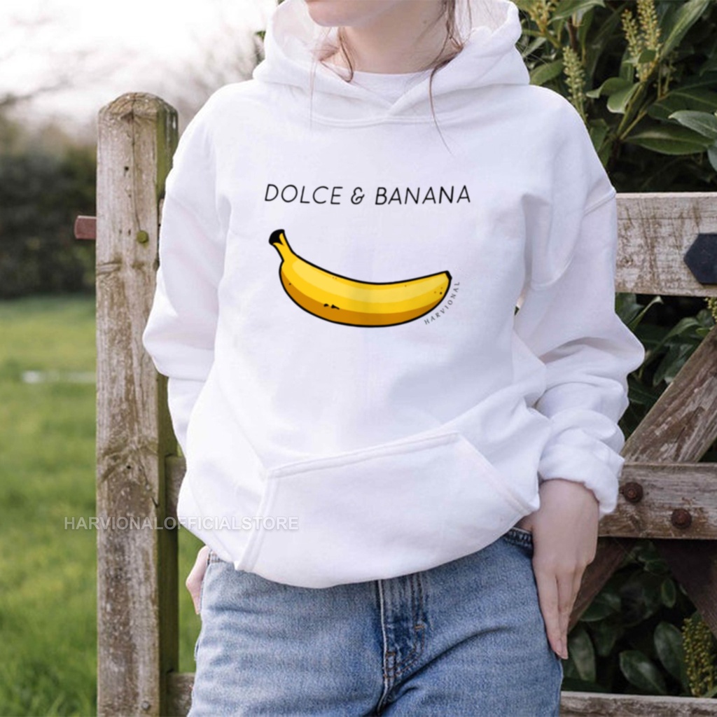 Parisdivarious Sweater Hoodie Jemper Dolce Banana Bahan Fleece Size S - XXL (Pria &amp; Wanita)