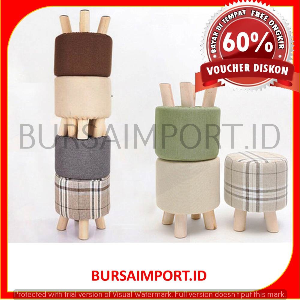 Stool Bangku  Kayu  Bulat Jean kursi Kayu  kursi Dekorasi 