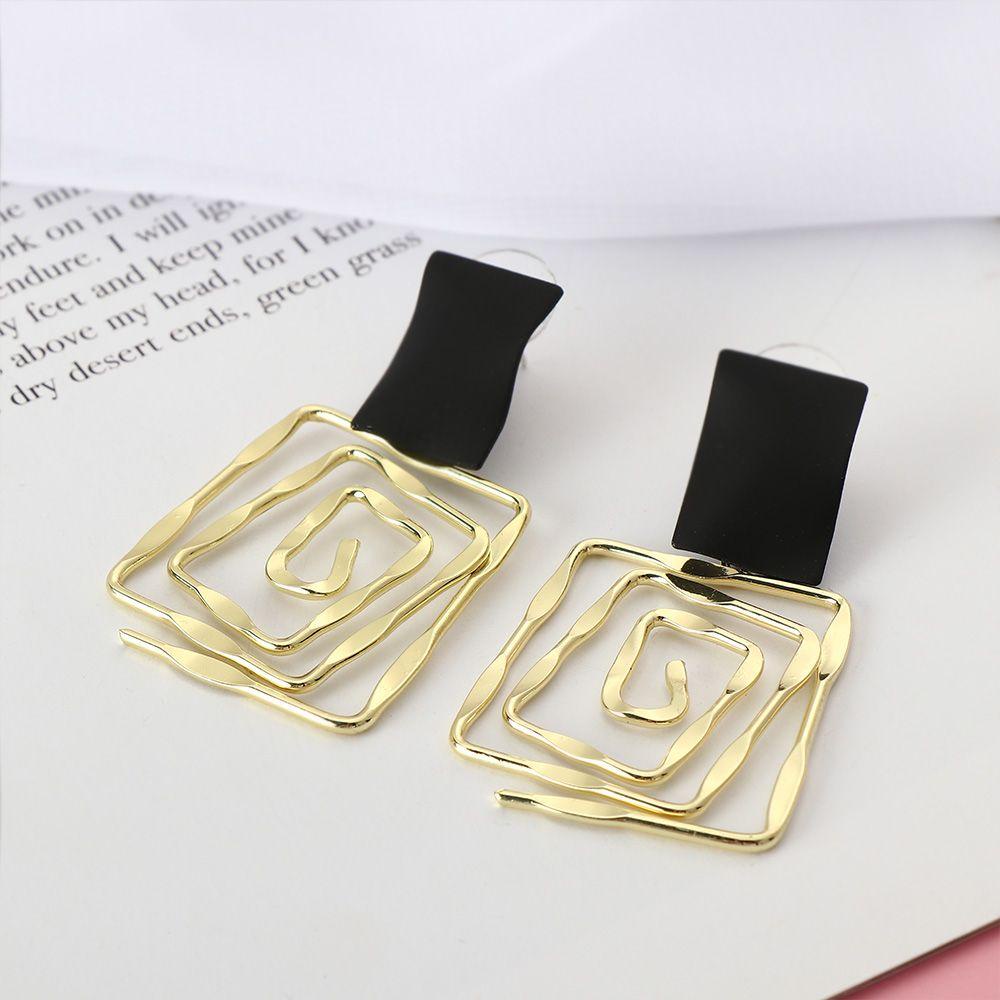 Preva 1pasang Anting Spiral Geometris Perhiasan Aksesoris Hadiah Pesta Pernikahan Alloy Metal Maze