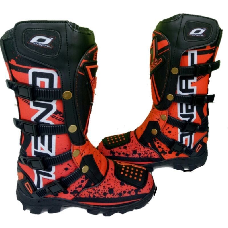 Sepatu Boots Motorcross Oneal Orange hitam