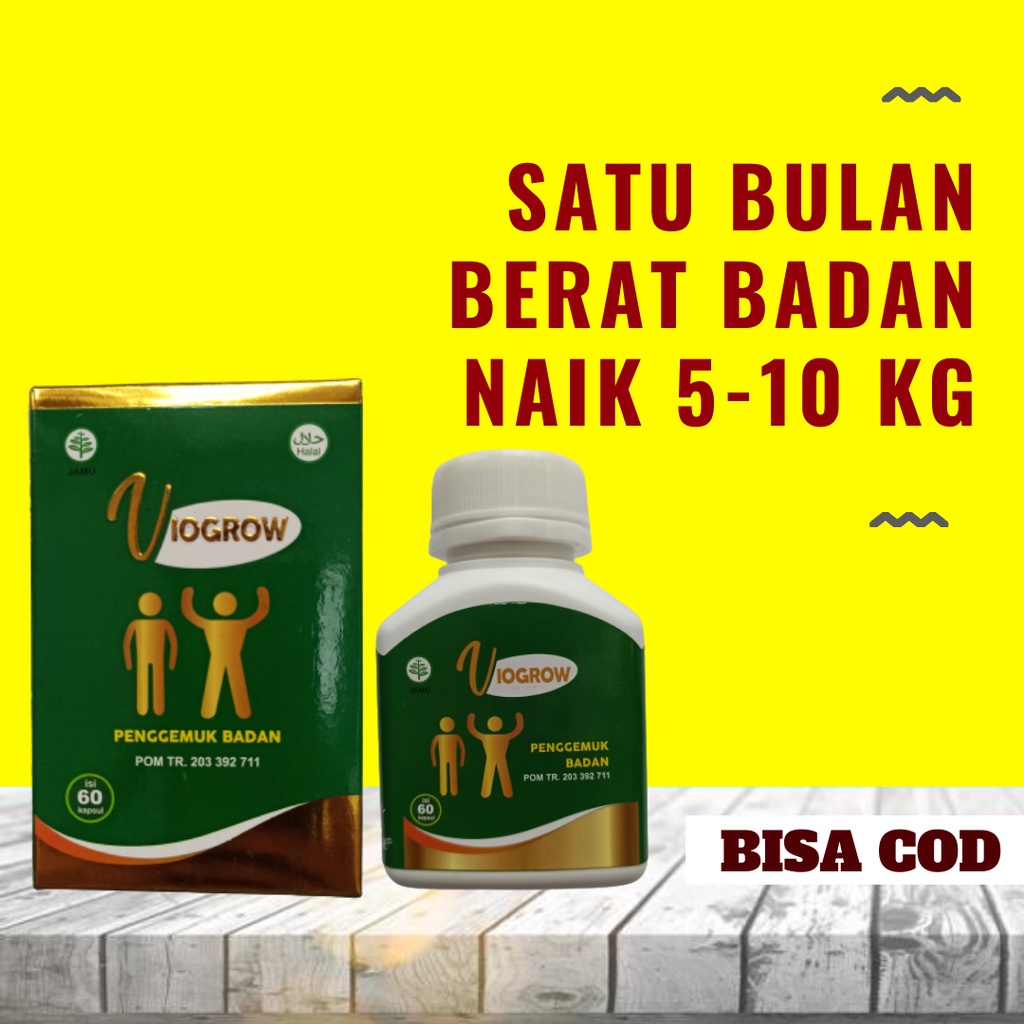 

ORIGINAL Viogrow Obat Gemuk Penggemuk Badan Herbal ALAMI PLUS PENAMBAH NAFSU MAKAN Penambah Berat Badan BPOM Vitamin Gemuk Kapsul Herbal Gemuk Badan ampuh dan terlaris