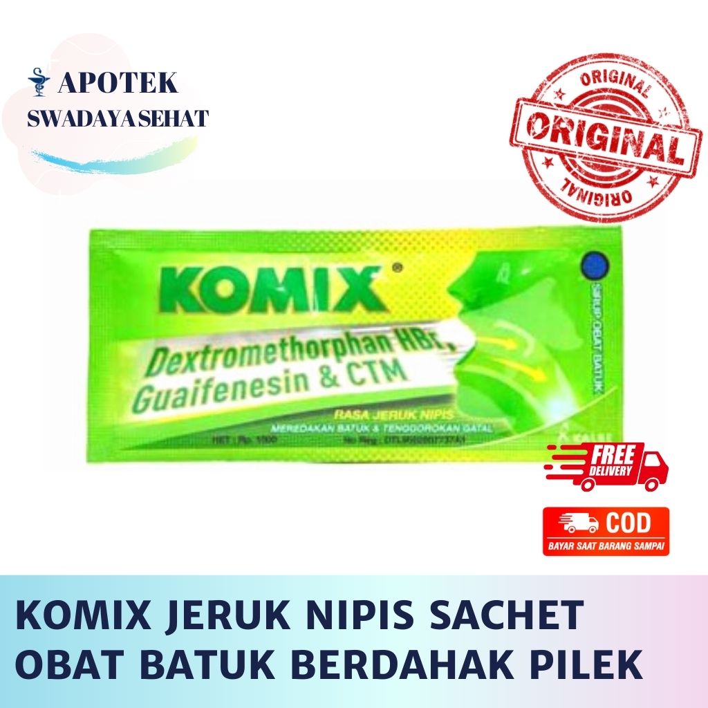 KOMIX RASA JERUK NIPIS SACHET - Redakan Batuk Perdahak Pilek Flu Herbal