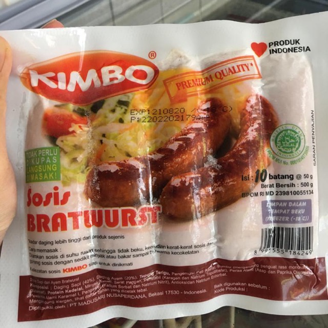 

Kimbo sosis bratwurst 500gr isi 10 Frozen food