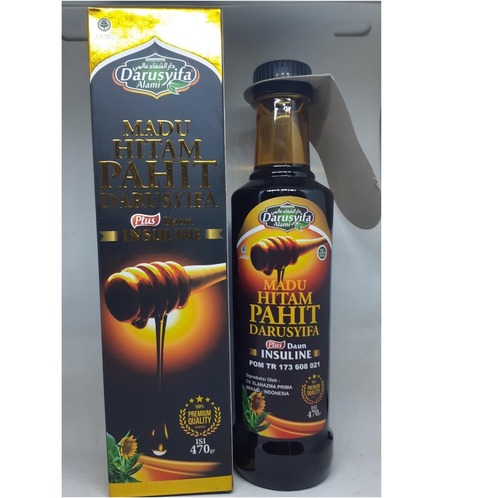 Madu Hitam Pahit Insulin plus Propolis  Madu Pahit Diabetes insuline Darusyifa isi 470 gr