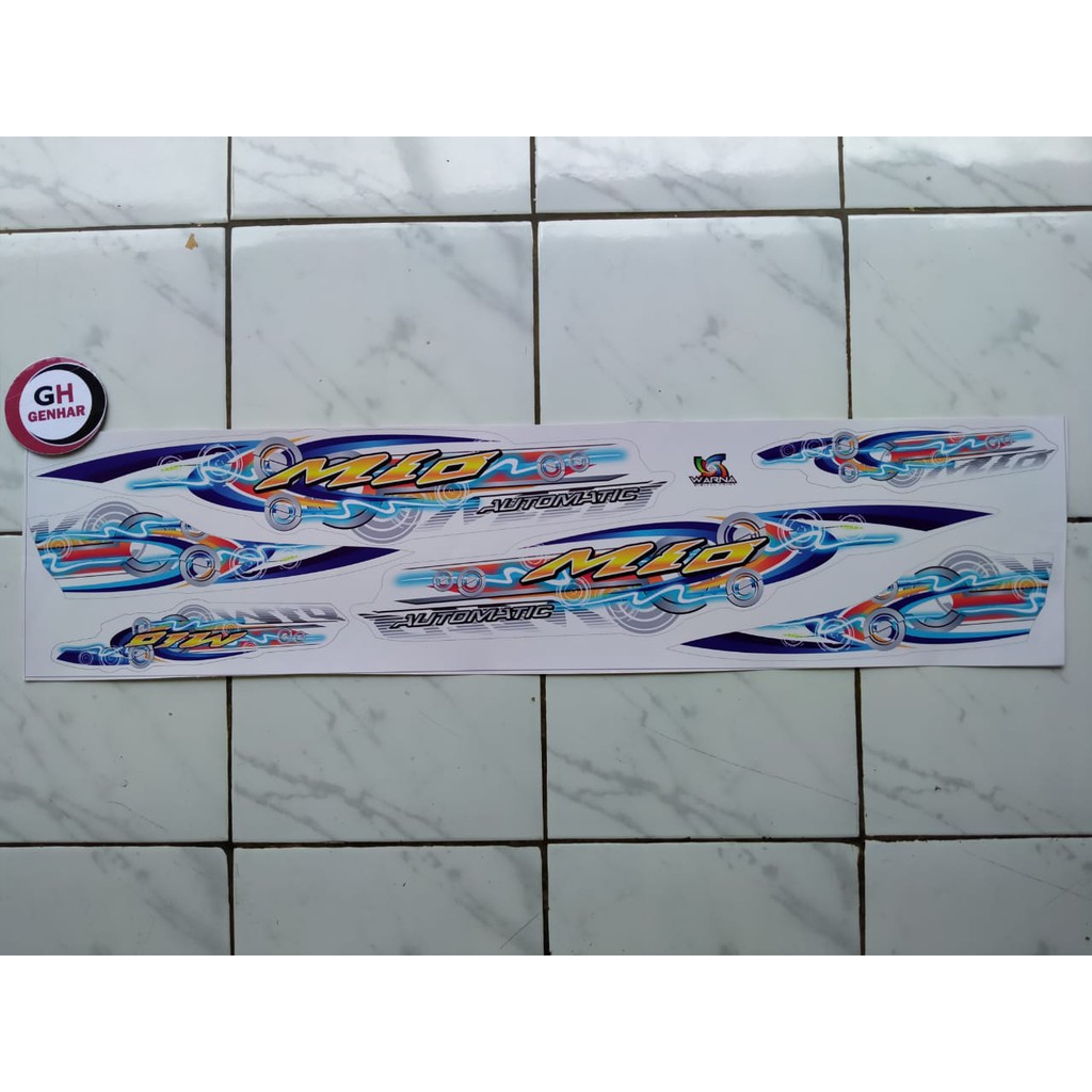 Striping Motor Mio Sporty Variasi Putih-Biru