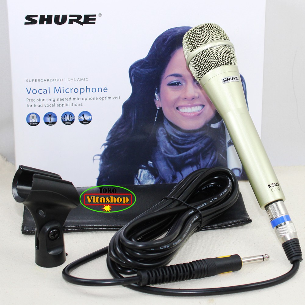 Microphone Shure KSM 9 Mic Kabel / Mikropon Dynamic Mik Suara Jernih
