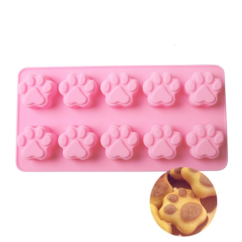 Cute Cat Dog Claws Shape Silicone Cake Mold DIY Chocolate Cookie Biscuit Bakeware Cupcake Baking Mould