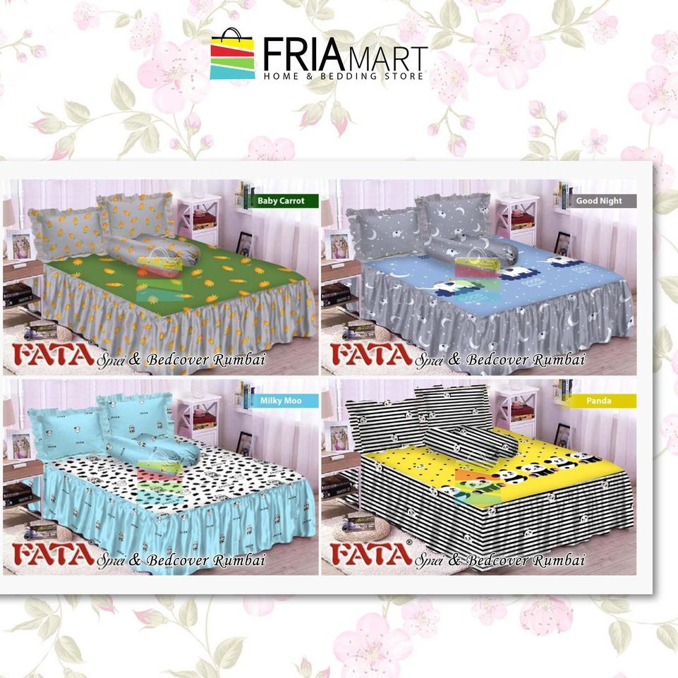 Terbaru 4.4 FATA Sprei Rumbai 160X200 QUEEN 2 Sarung Bantal Guling Motif Minimalis Karakter ke-1 Mur