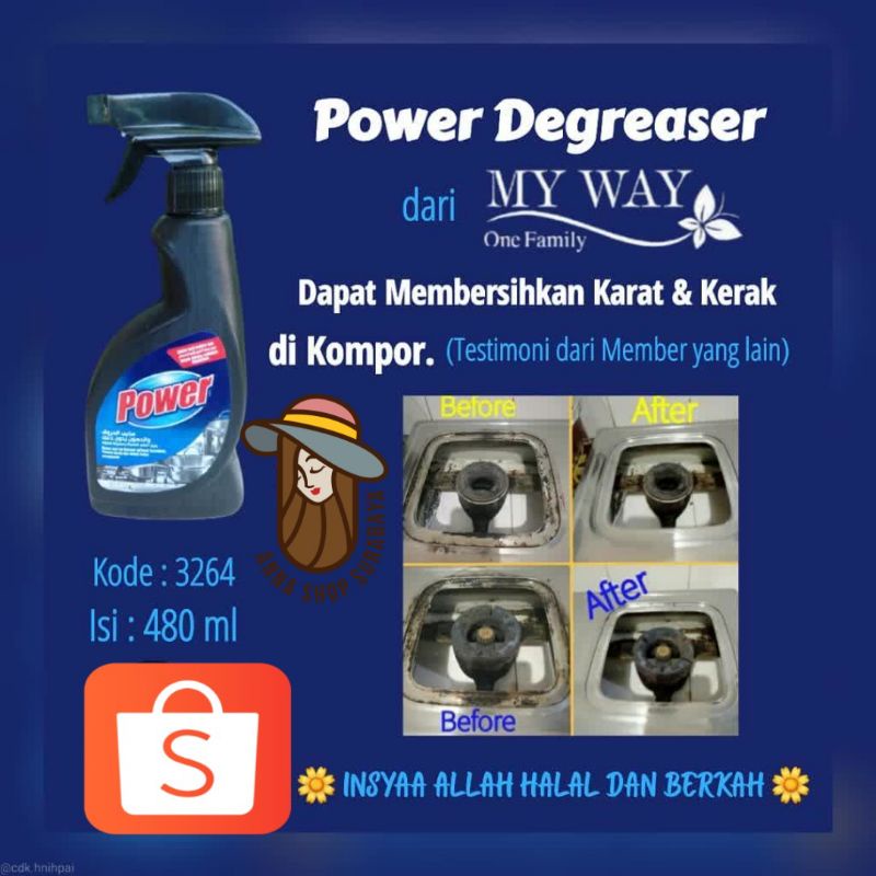 MY WAY Power Black Serbaguna Degreaser Pembersih Kerak Panci Wajan dan Kamar Mandi 480ML