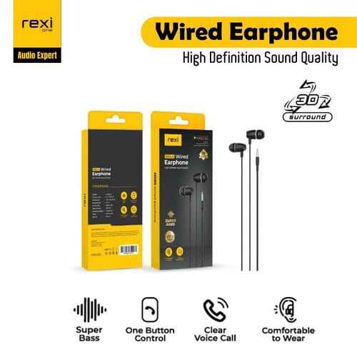 Hansfree Headset Rexi Ai02-K Wired Earphone Super Bass 3D Surround hendset Audio Expert ORIGINAL REXI HEADSET