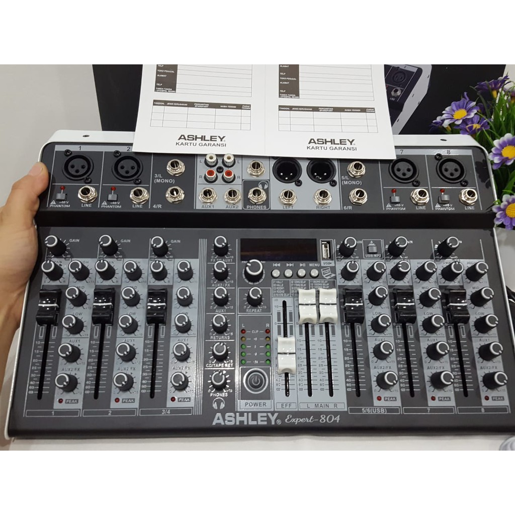 Mixer Ashley Expert804 ashley Expert-804 8channel Reverb 24bit 16Dsp konek PC Soundcard expert 804