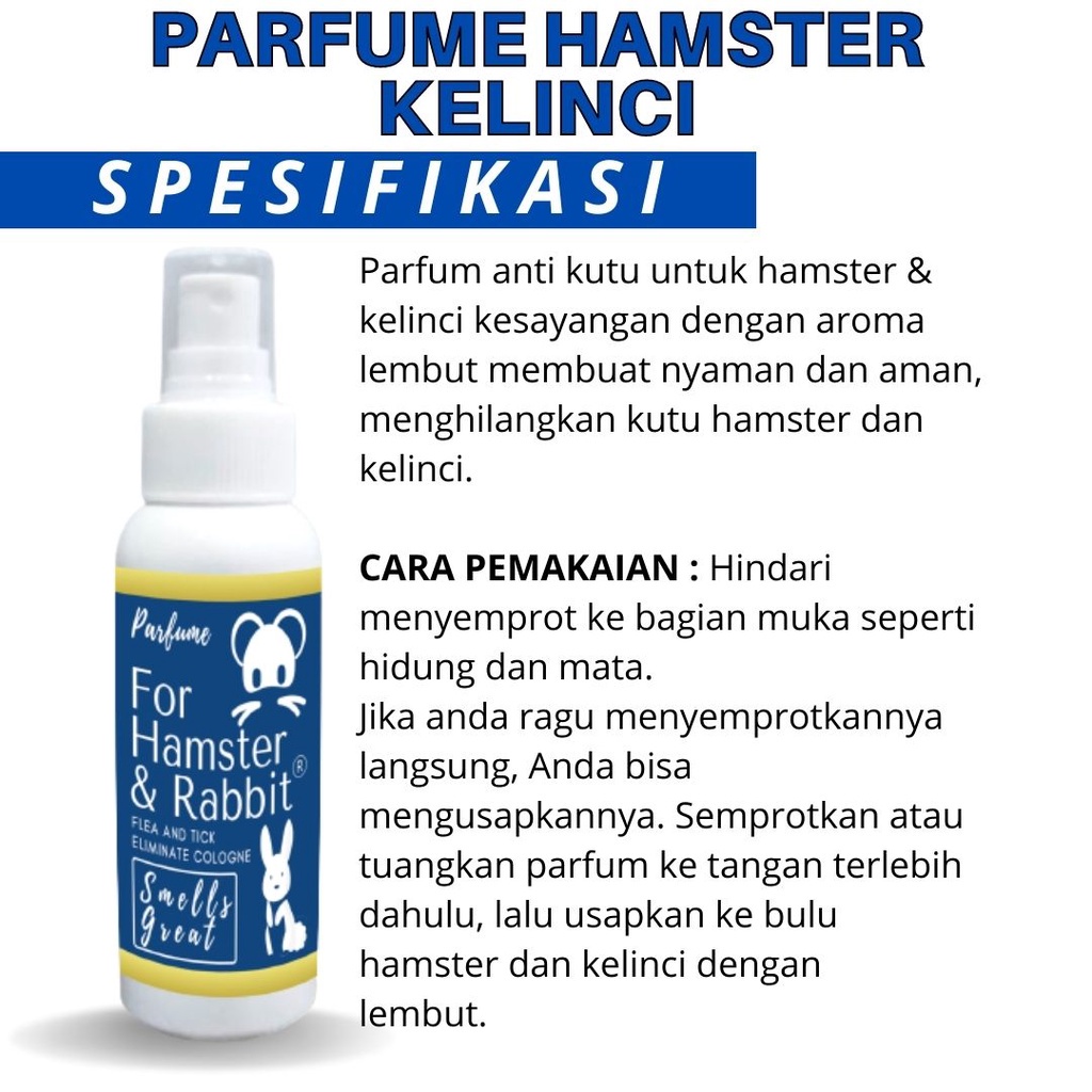 PARFUM KELINCI HAMSTER PELEMBUT BULU PREMIUM WANGI TAHAN LAMA FEZONE