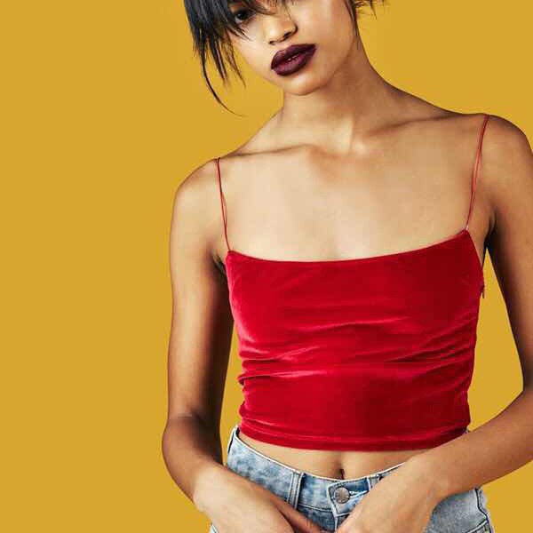 croptop velvet tanktop