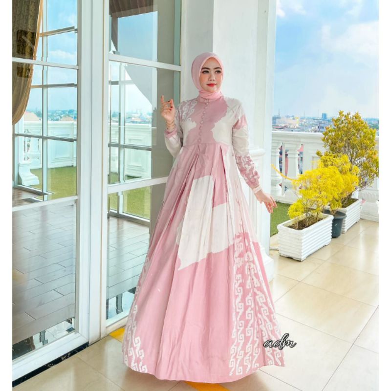 BABY PINK DRESS/ GAMIS CANDI RAYON /GAMIS TWILL CANDI MEKAR / SHALDA BATIK PEKALONGAN