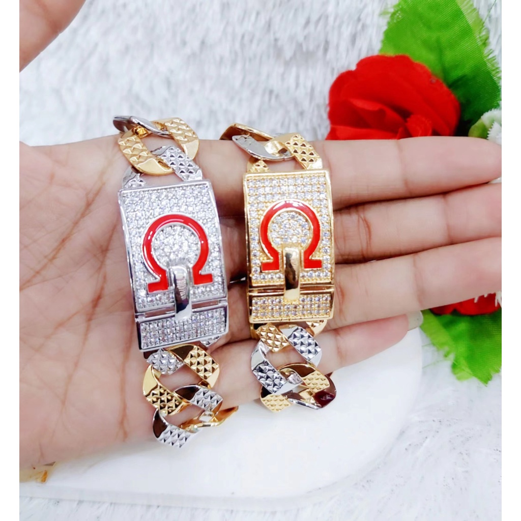 Gelang Xuping Permata Rantai Kombinasi Lapis Emas 18K F67,68