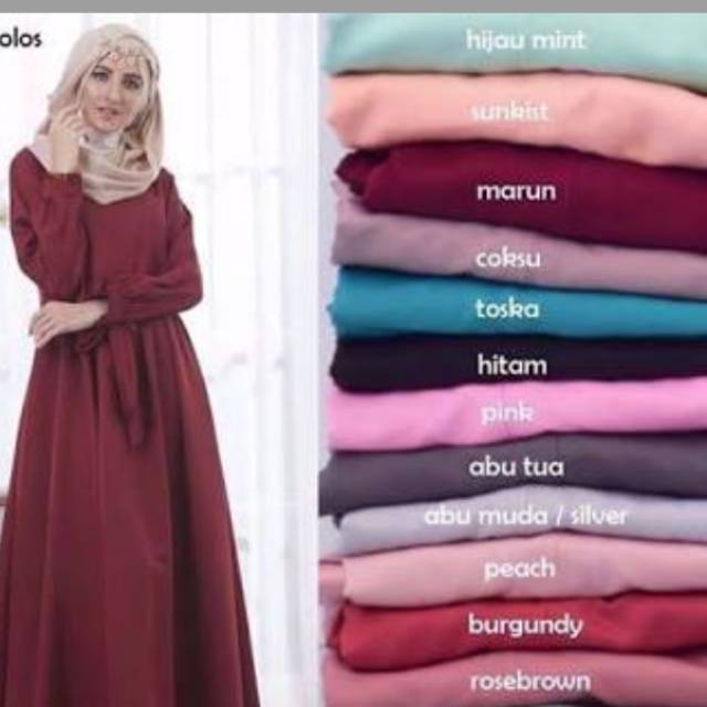 Jual gamis polos murah bahan Balotelli grade A..