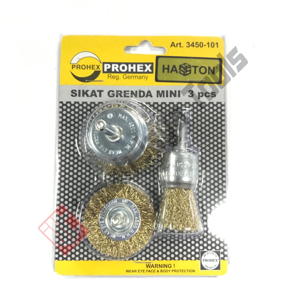 HASSTON Prohex Mata Bor Sikat Kawat Mangkok Set 3 Pcs