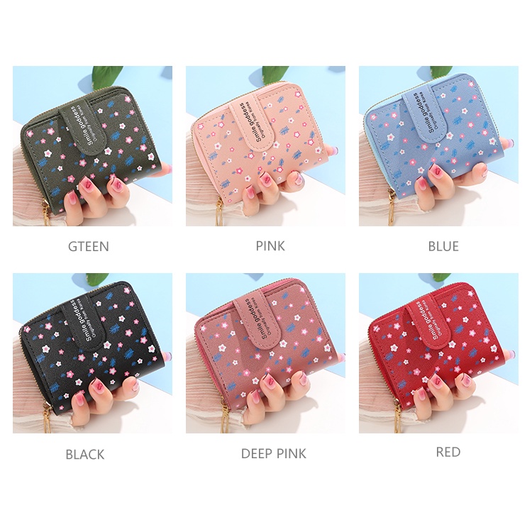 D 1012 Dompet Lipat Wanita Relesting Motif Bunga