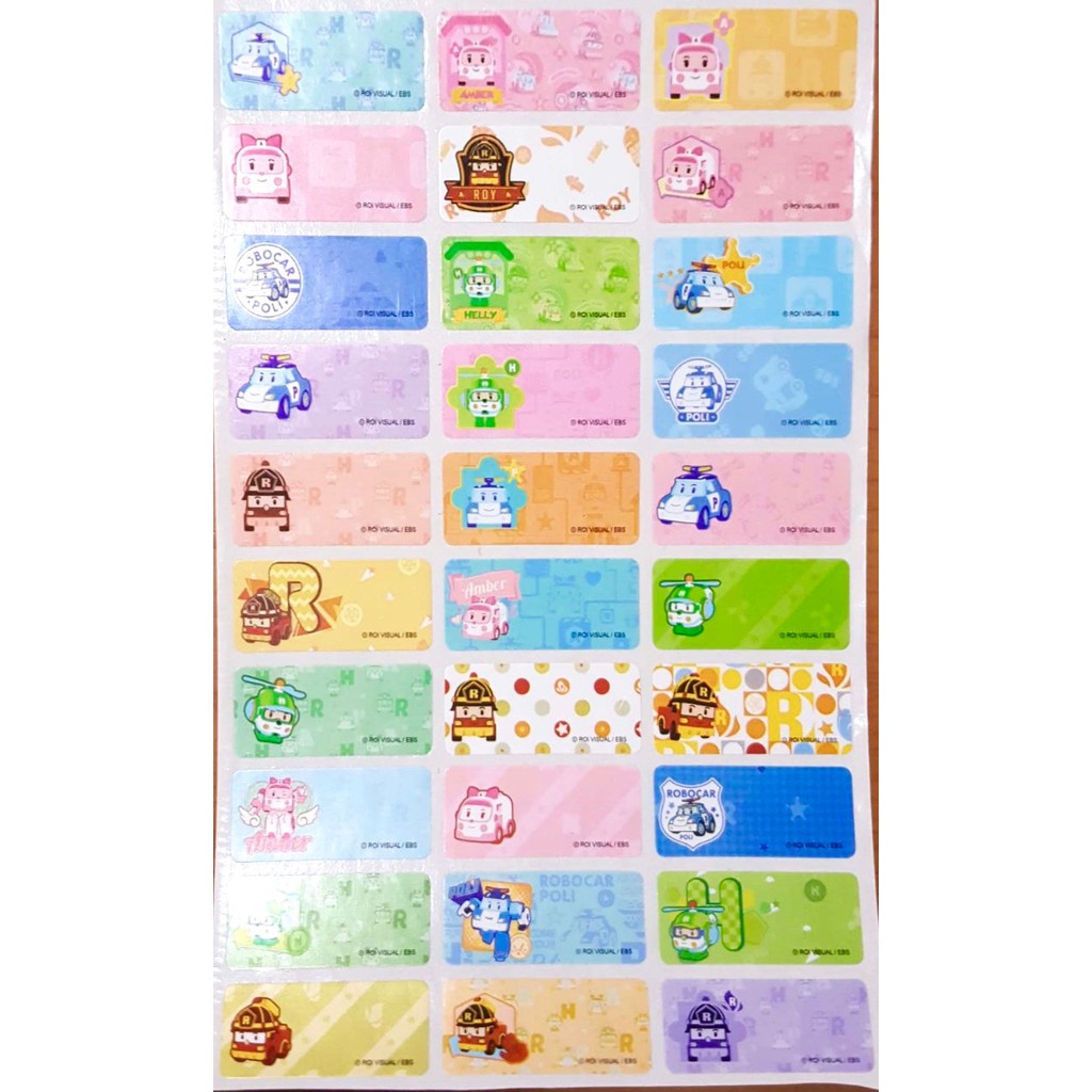 

Label Nama Anti Air Sticker Waterproof Premium Robocar Poli