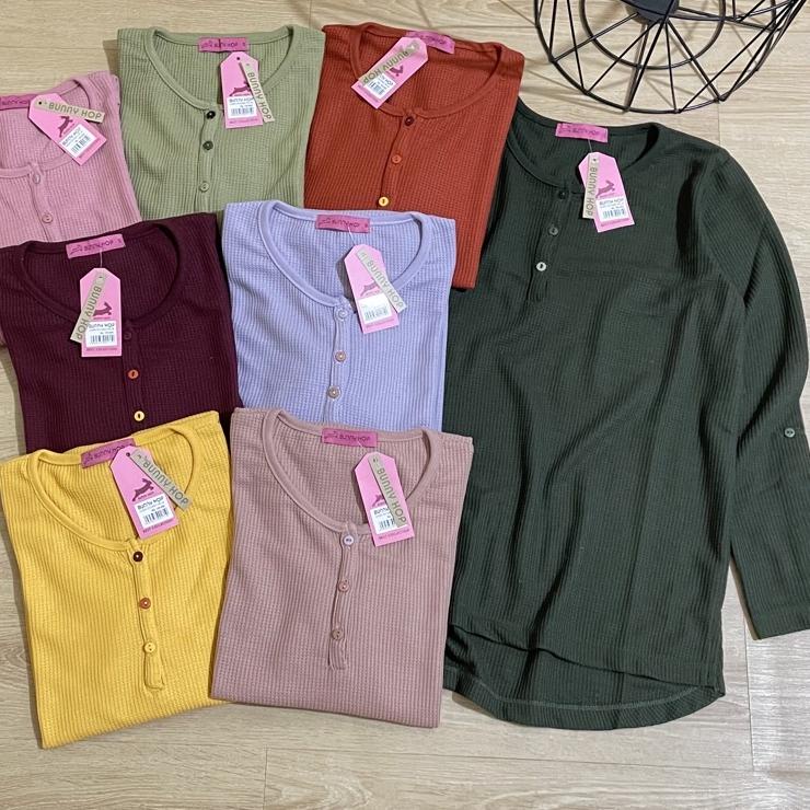 Kaos Bunny hop PhenomenalLengan Panjang Busui Wanita Fulltag Koas Polos Basic Matahari - XR.27Jn22ᵂ