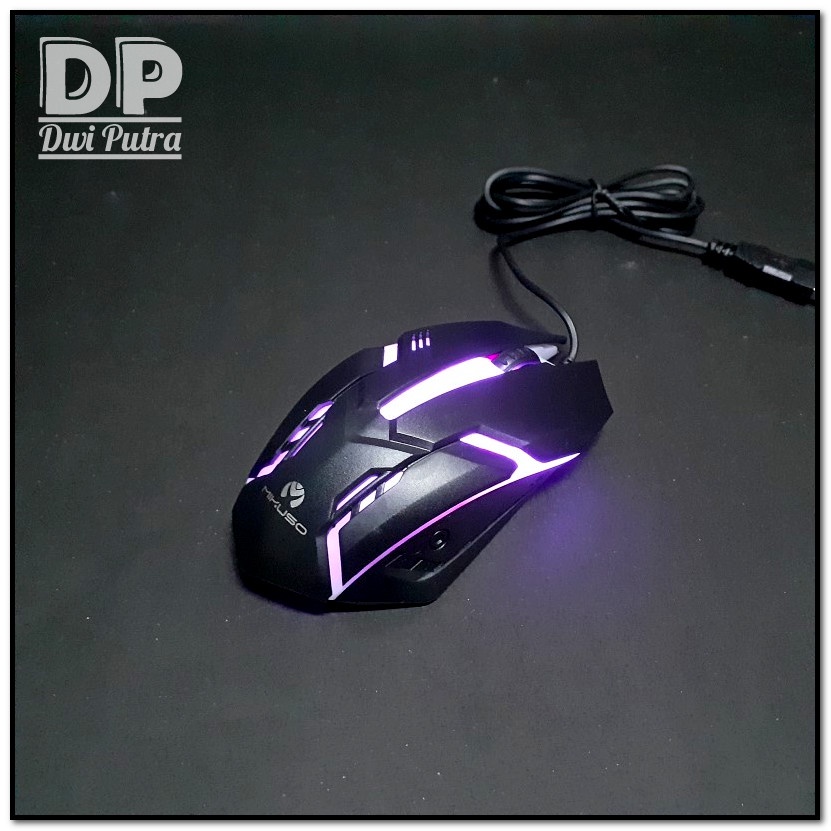 MOUSE MIKUSO MOS-379U // BREATHING LIGHT LED GAMING // USB OPTICAL KABEL CABLE // 1200 DPI MOS 379U